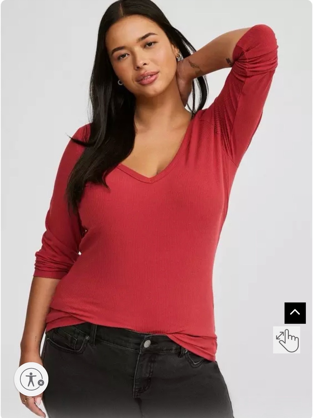Torrid Ribbed V-Neck Top